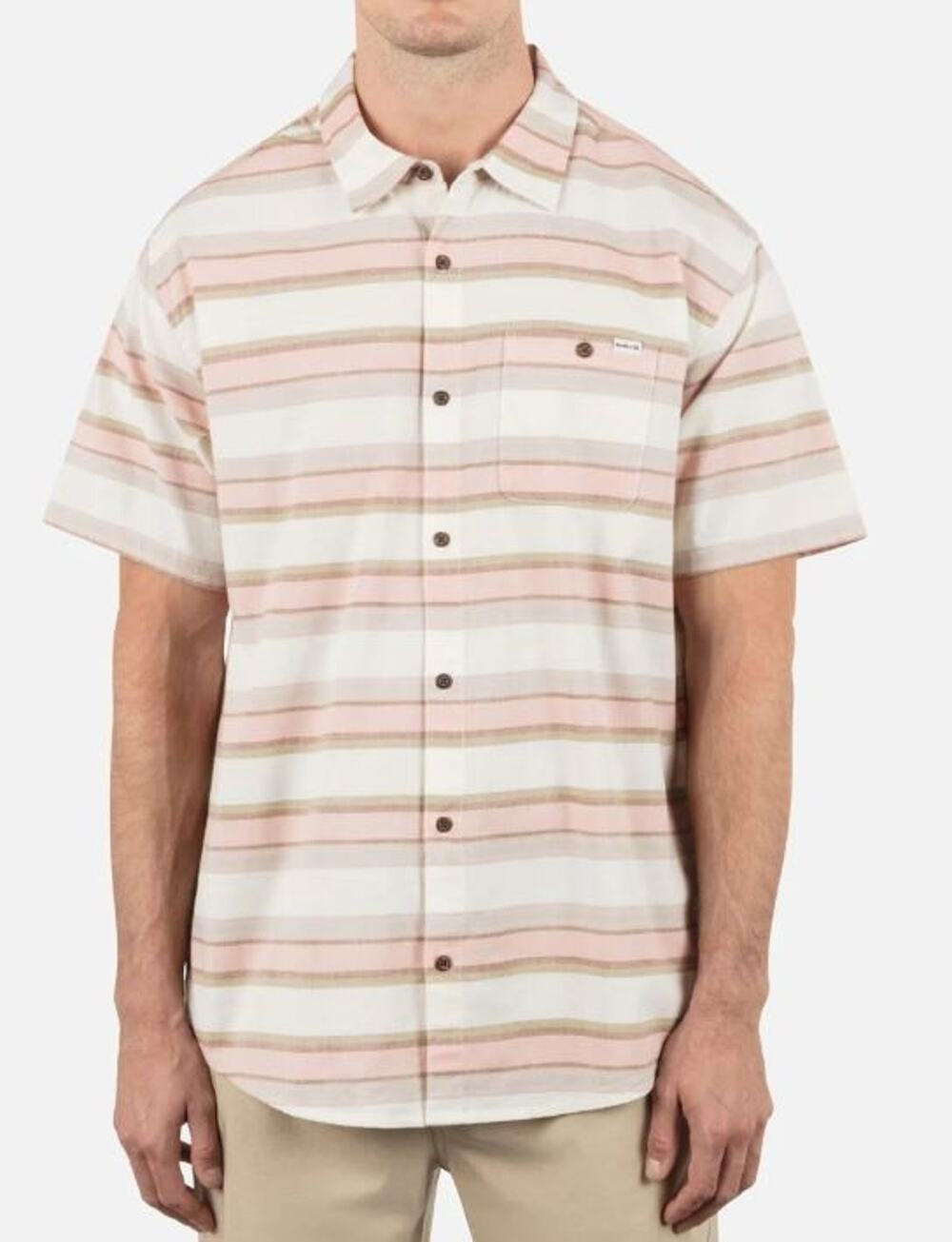 Hurley One & Only Lido Stripe Button Down Shirt Men M NWT
